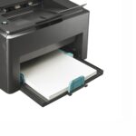 close up paper sheets on the printer